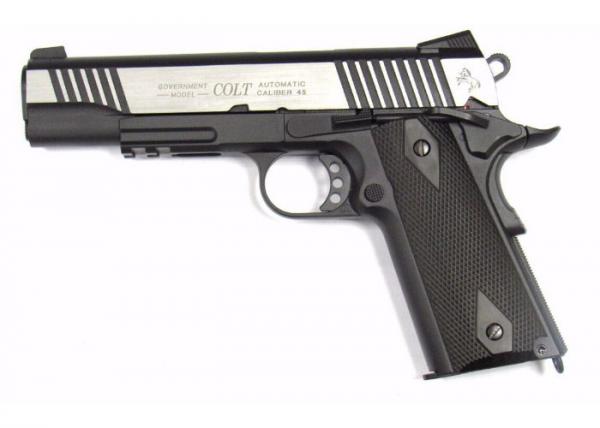 T CYBERGUN COLT 1911 Rail CO2 GBB Pistol (Dual Tone)